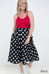 Jade By Jane Polka Dot Pleated Midi Skirt