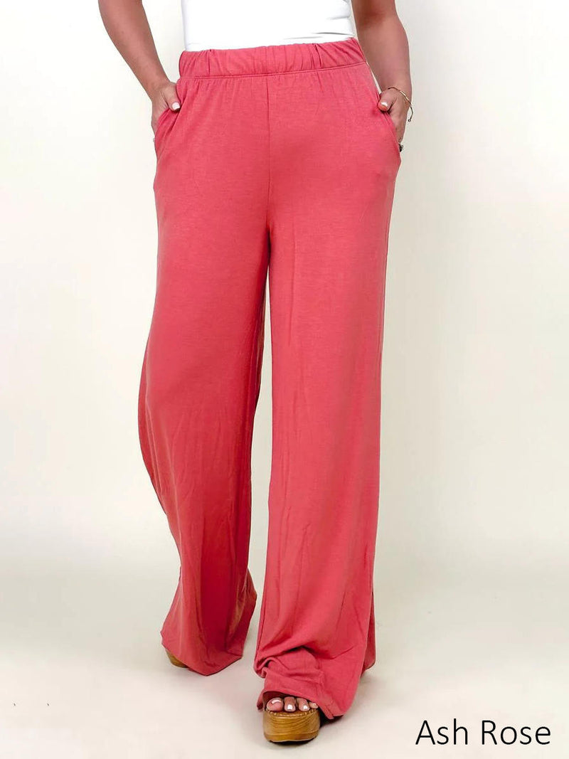 Zenana Wide Leg Pants With Pockets - 2 Colors